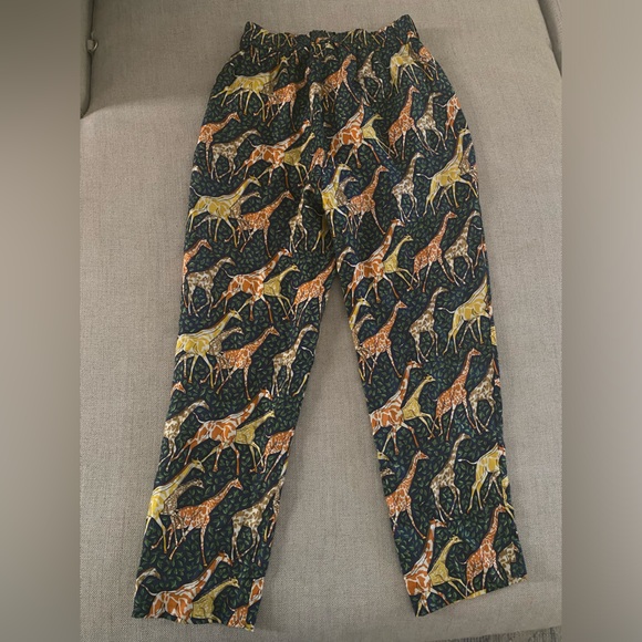 J. CREW COLLECTION Pull-on Silk-twill pant in giraffes Size 0 NWT $148 AQ641 - Picture 6 of 7